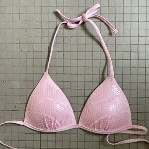 Xhilaration Pink Sparkly Bikini Top (Sz SMALL)